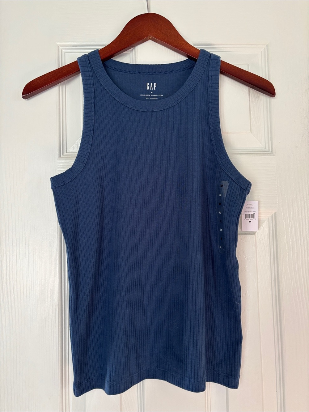 GAP Blue Ribbed Tank Top Navy Blue Size M